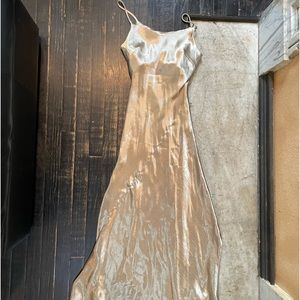 Gold satin dress